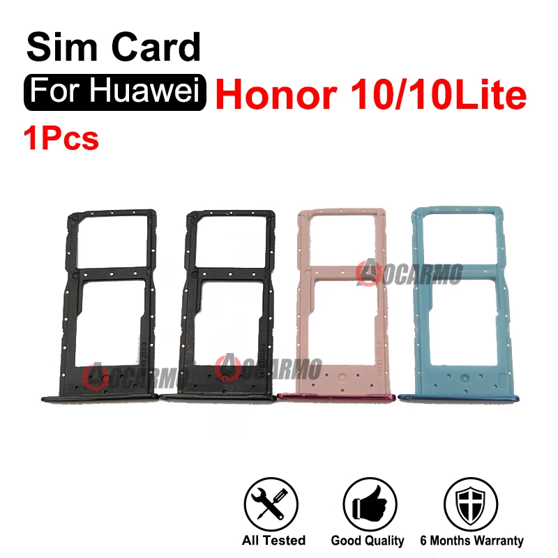 

1Pcs SIM Card Tray Slot Holder For Huawei Honor 10 Lite 10Lite Replacement Parts Blue Red Grey Purple Black