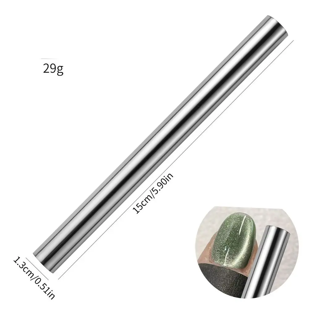 新しいファッションネイル磁気スティック強力な長い円筒爪ポリッシュキャッツアイマグネットゴールドフープ多機能ネイルアートツール