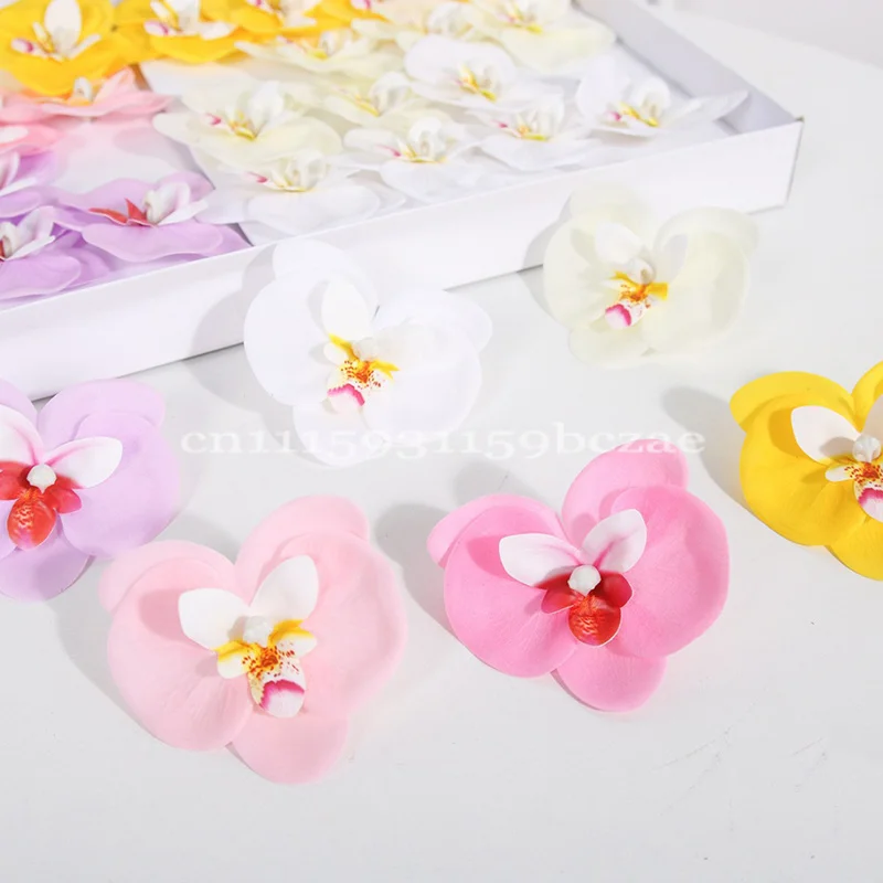 36 Stück neue künstliche Phalaenopsis-Blütenköpfe, falsche Orchideen für Geschenkboxen, Blumensträuße, Heim- und Hochzeitsdekoration, DIY-Zubehör – Detail 1