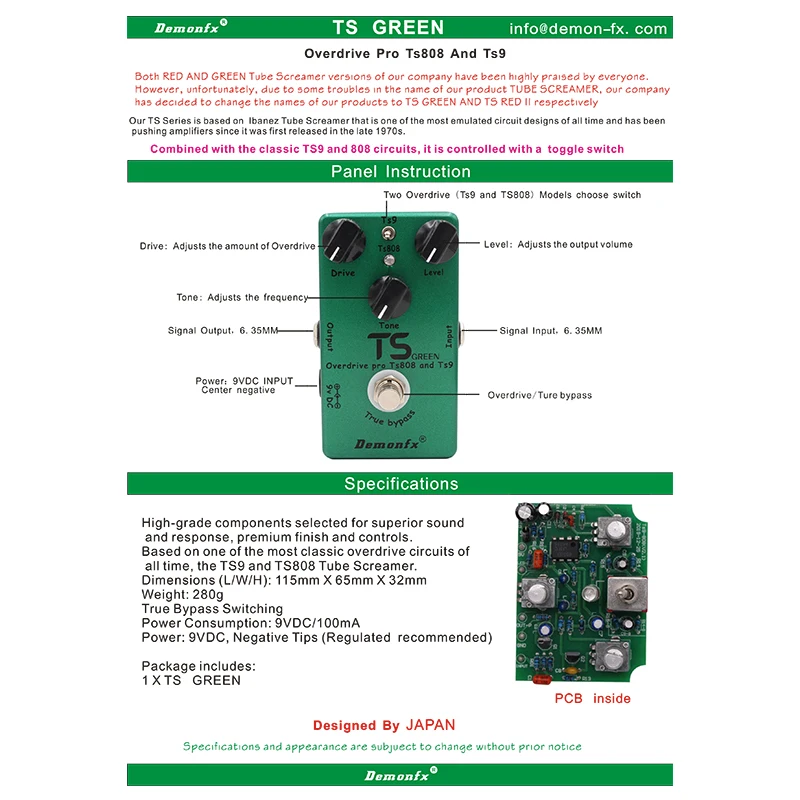 Demon Handmade Upgraded Demonfx Overdrive Chorus with True Bypass