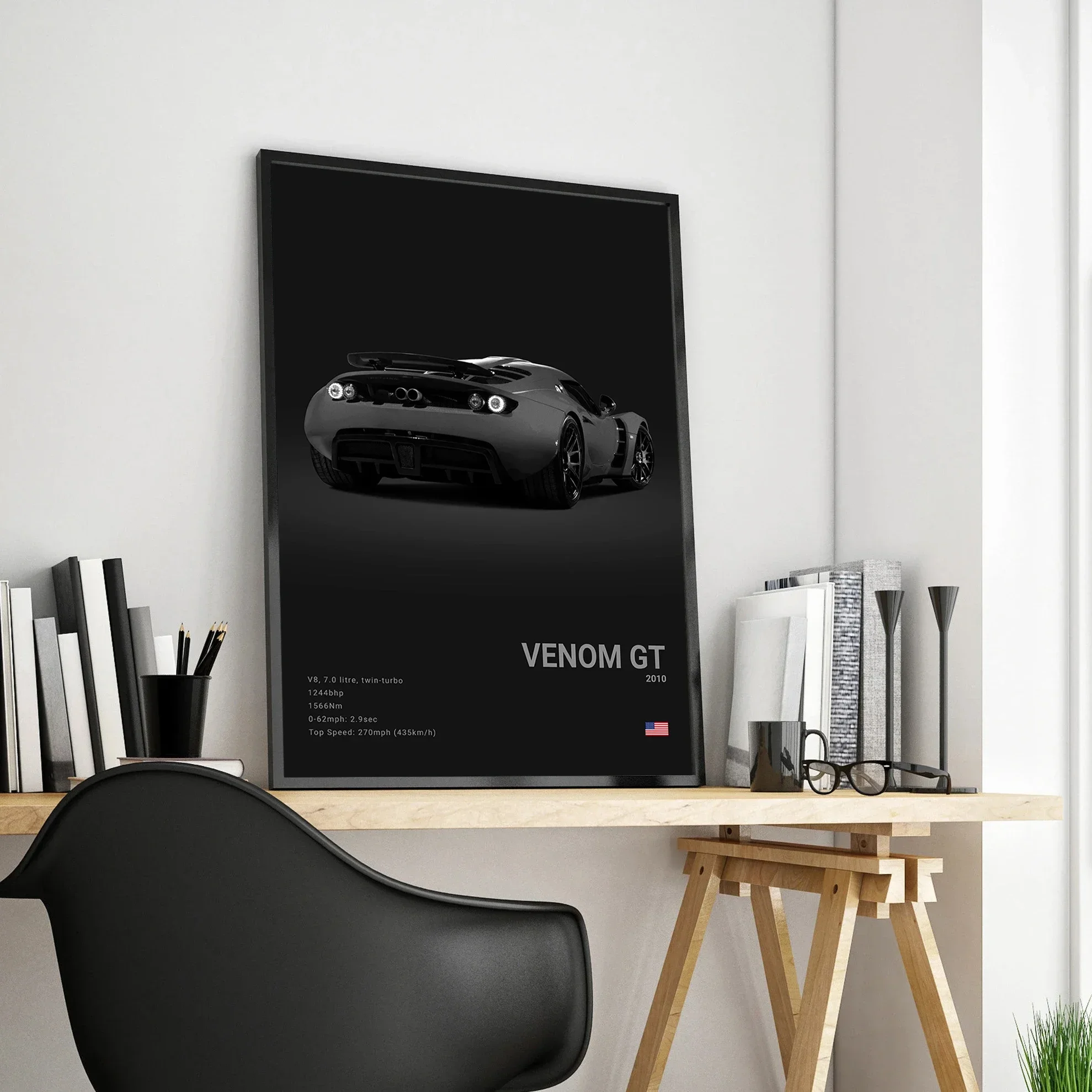 Pop Art Black Luxury Supercar Speed Poster Aesthetic Sports Car Gtr Ghost Canvas Painting Wall Art Mural Home Garage Room Decor view 5