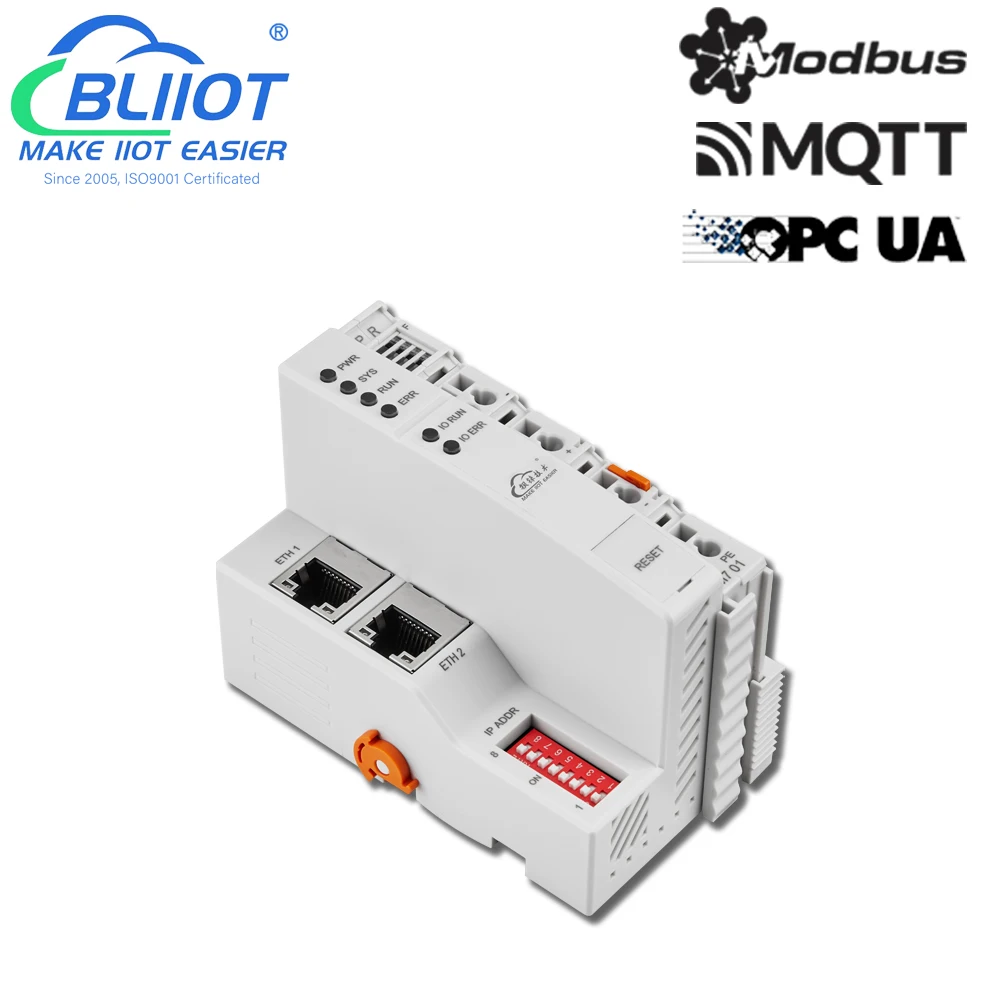 IIoT Industrial Modbus TCP MQTT OPC UA I/O Module Edge Comupting Logic Control Remote Ethernet IO Controller