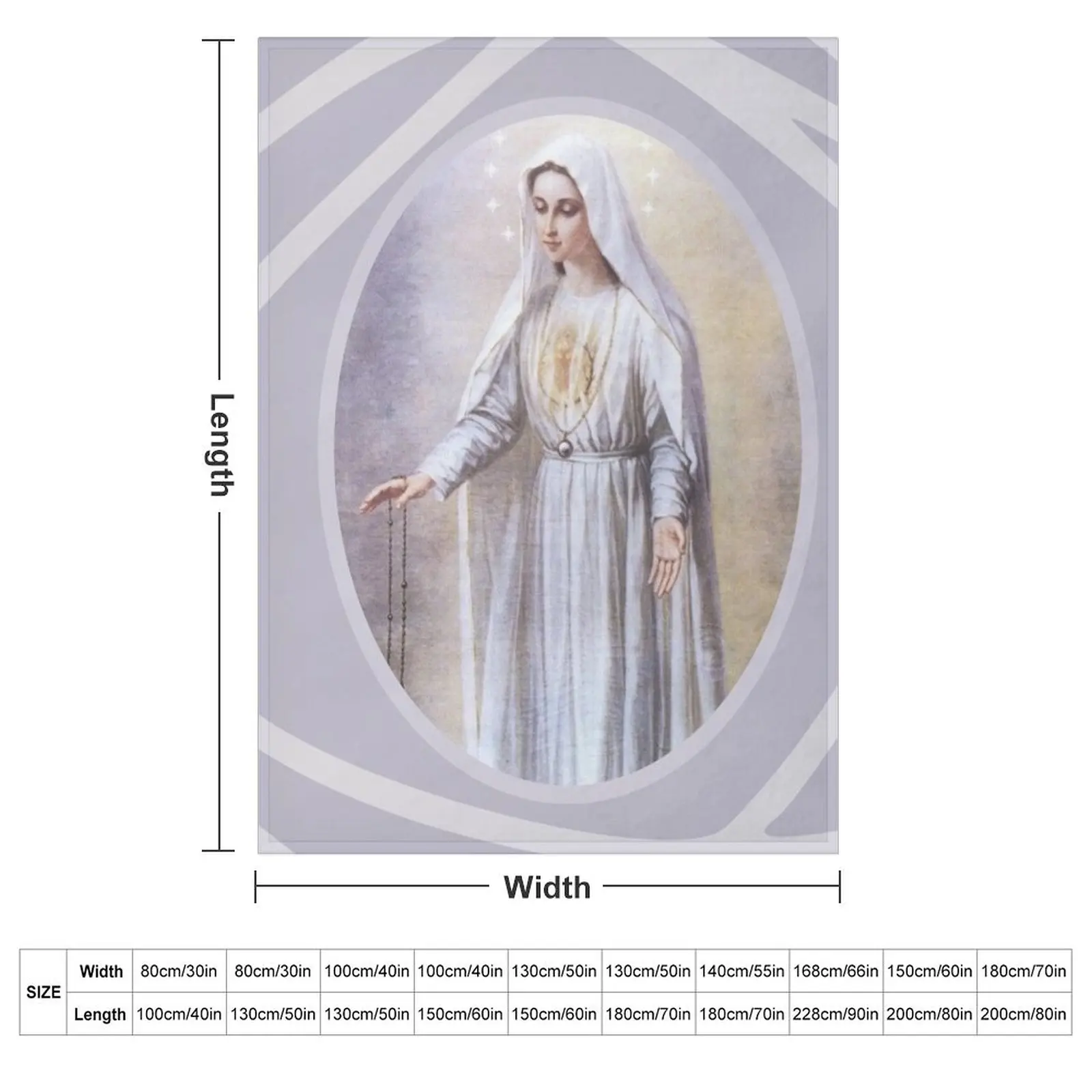Immaculate Heart of Mary, Virgin Mary, Mother of God Throw Blanket Personalized Gift Warm Sofa Soft Big Bed covers Blankets