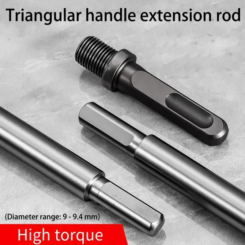 Professional Triangular Adapter Extension Rod With Screw Fixation High Strength For Secure Drilling Power Accessories