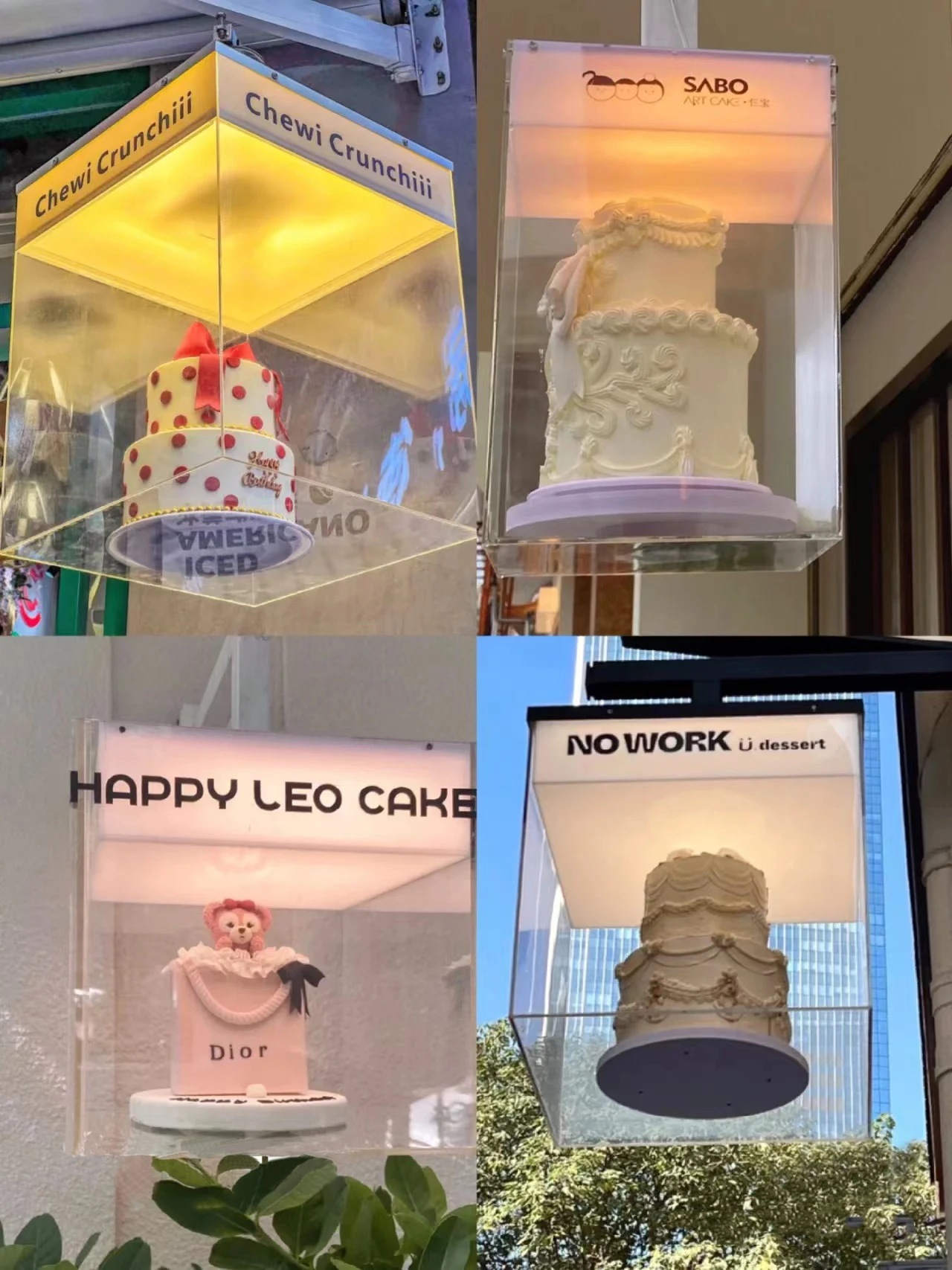 Acrylic rotating light box customization, can put decorative objects Internet celebrity cake shop luminous billboard door sign