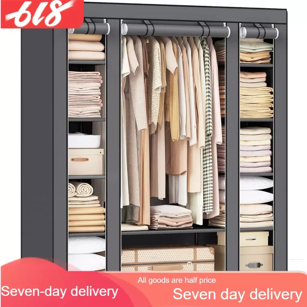 

Closet Closet,portable Closet for Bedroom,clothes Grab,non-woven Fabric, Clothes Organizer,59 X17.7 X 69 Inches, 12 Compartments