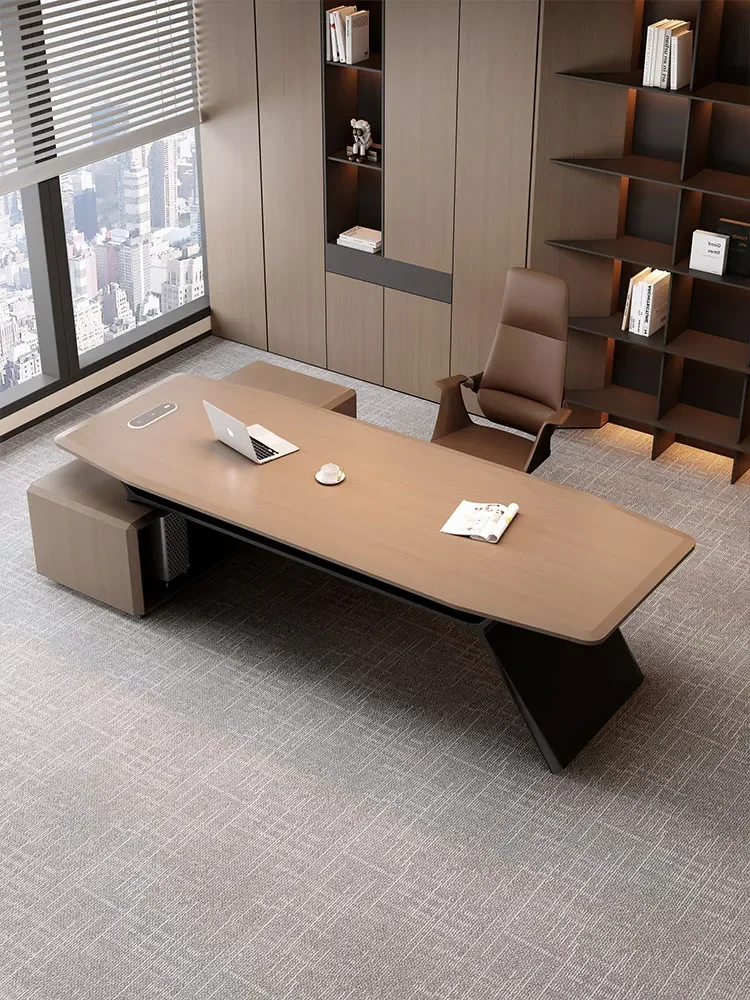 Single boss table, simple modern leadership desk, light luxury, high-end office president table combination