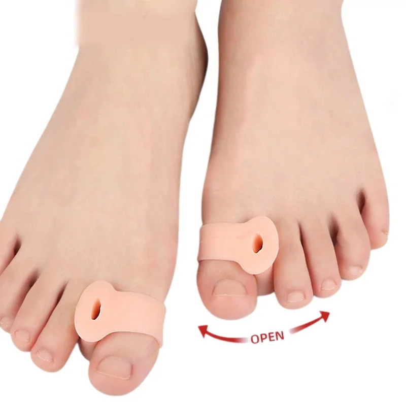 

4pieces=2pairs Thumb Splitter Straightener Hammer Toe Separator Orthotic Silicone Gel Bunion Adjuster Hallux Valgus Feet Care