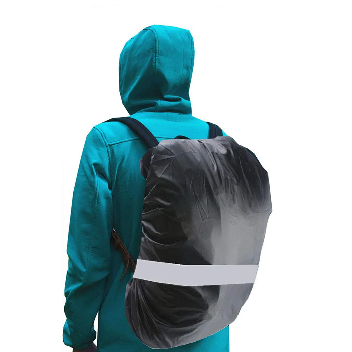 

Backpack Rain Cover Waterproof Bag Covers with Reflective Stripe for Hiking Camping Climbing Cycling Size XS (Black)