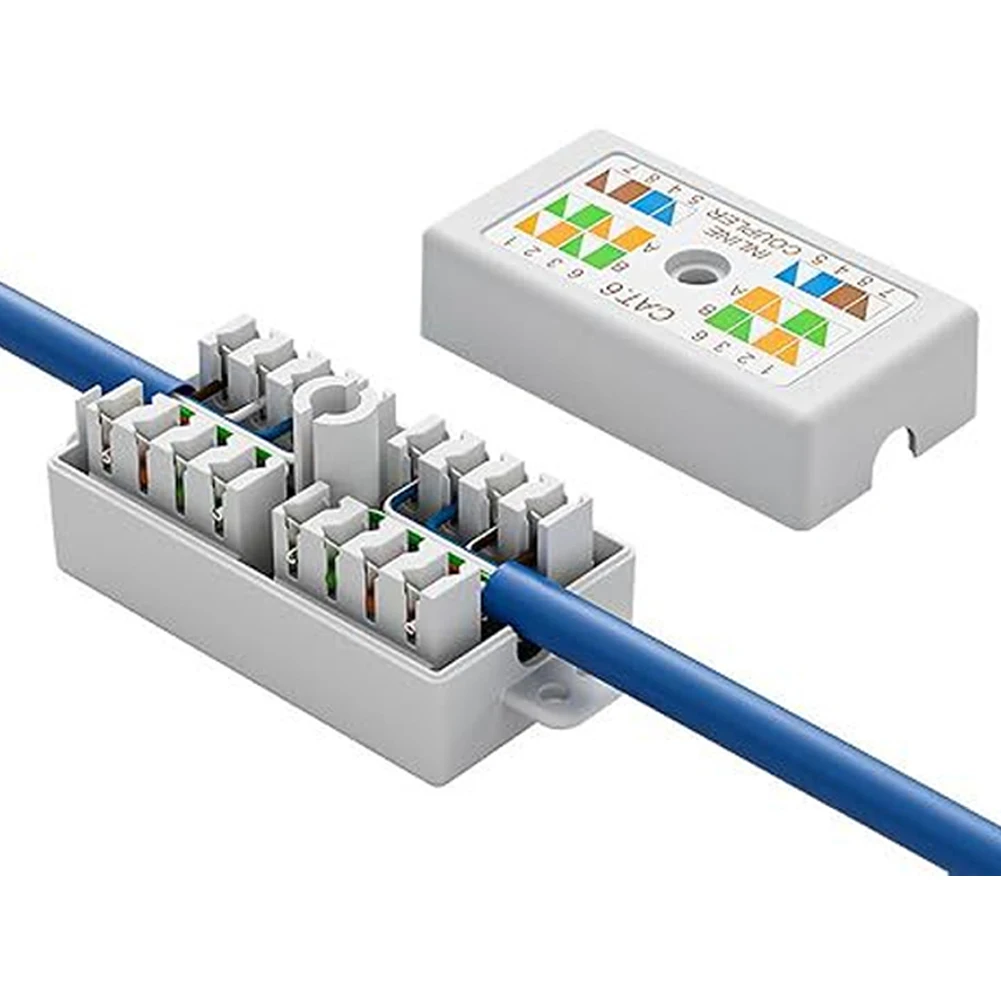 10pcs Cat6 Network Junction Box for RJ45 Cable Extension Module Straight Through Connection Desktop for information Box