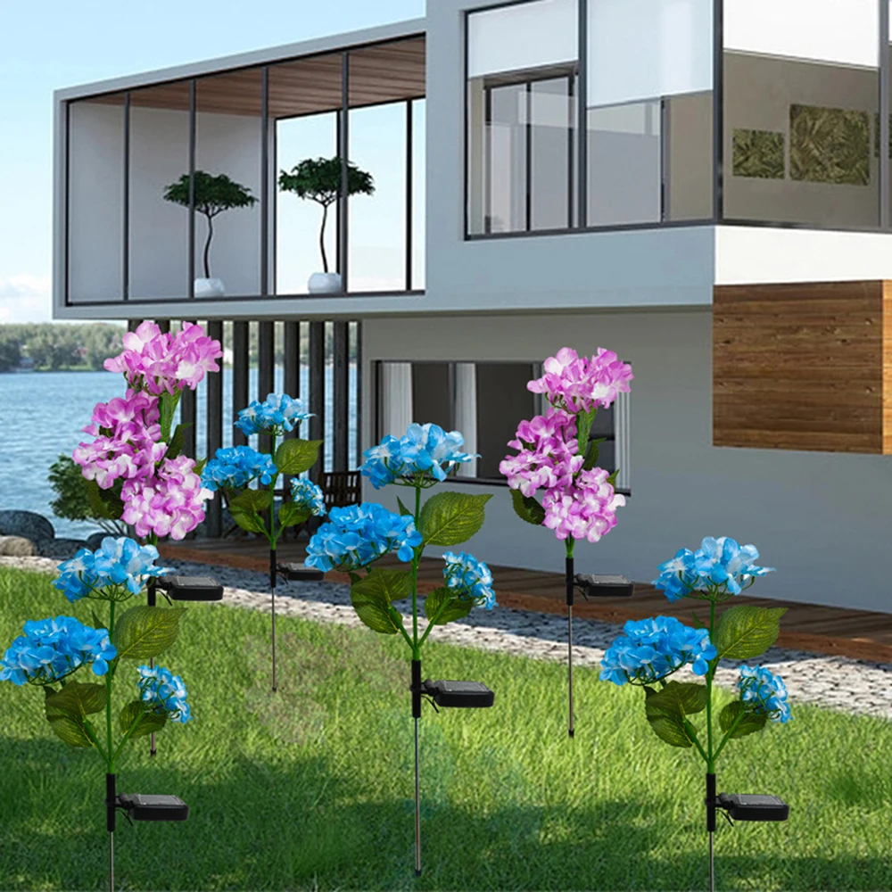 1PC Solar-Powered Hydrangea Lanterns, Outdoor Landscape Lanterns, Garden Lanterns, Solar-Powered Lawn Lanterns, Rose Lanterns image 4