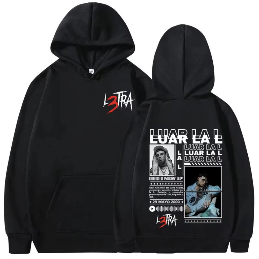 Sudaderas con capucha del rapero Luna La L3TRA para hombre y mujer, ropa de Hip Hop, sudaderas con capucha, moda informal, jersey de gran tamaño, ropa de calle