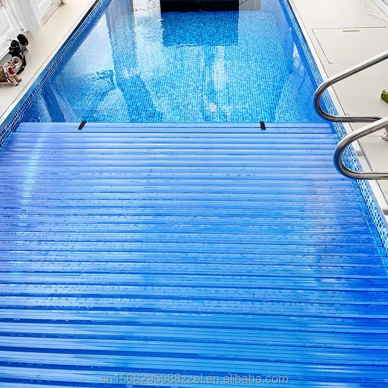 Swimming pool Modern Automatic above Ground Pool Cover System Safety Rigid PC Slat with Remote Controlpromote sales