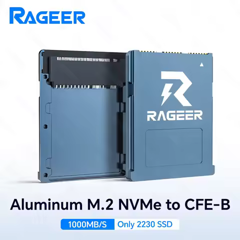 RAGEER Aluminum M.2 2230 NVMe SSD to CFExpress Type-B Adapter Card (Compatible with Canon R3/R5C vs Nikon Z6/Z7/Z8/Z9/D6)