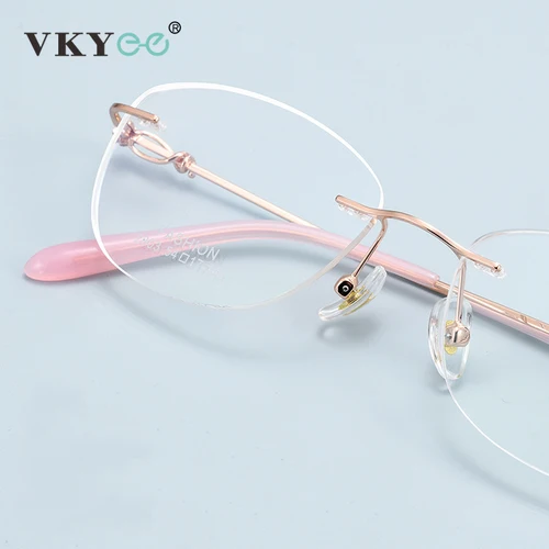 Imagen 2 del producto VICKY, nueva moda, gafas para miopía sin montura, diseño Simple personalizado, gafas ópticas para mujer, prescripción personalizable 2803Q