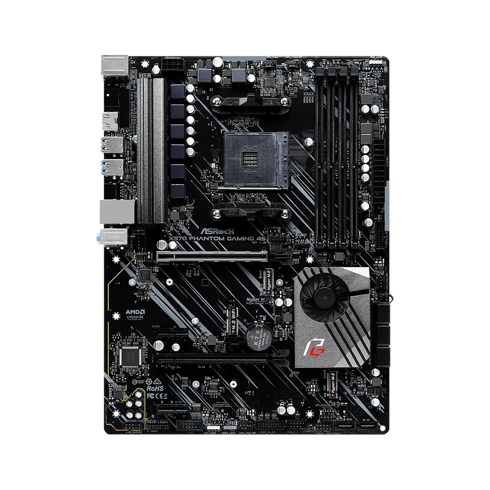 ASRock X570 Phantom Gaming 4S Motherboard Support Ryzen 5 5600X 5600G 5700x3D 5800x3D CPU DDR4 5400MHz M.2 ATX AM4 Mainboard