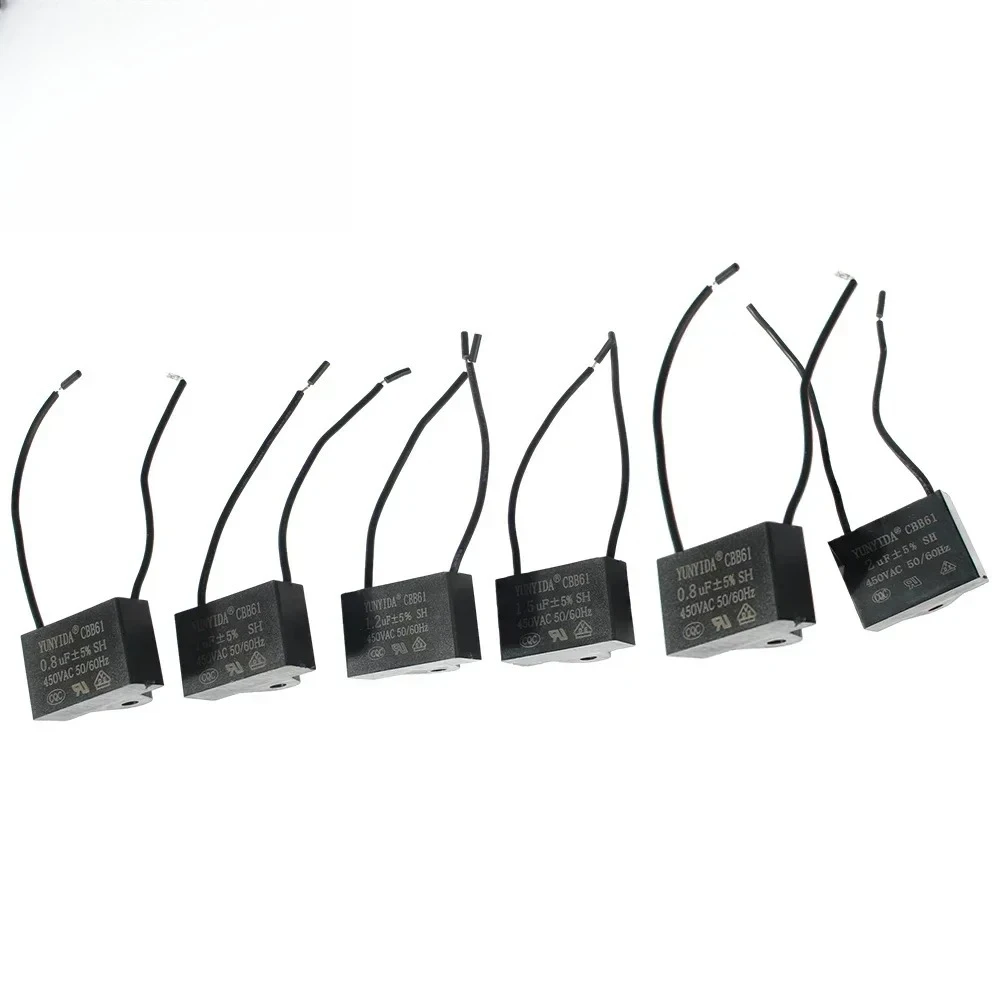 1 قطعة CBB61 450 فولت تشغيل المحرك/بدء مكثف 0.8-10μF قيم متعددة لمراوح السقف محركات العادم تطبيقات HVAC