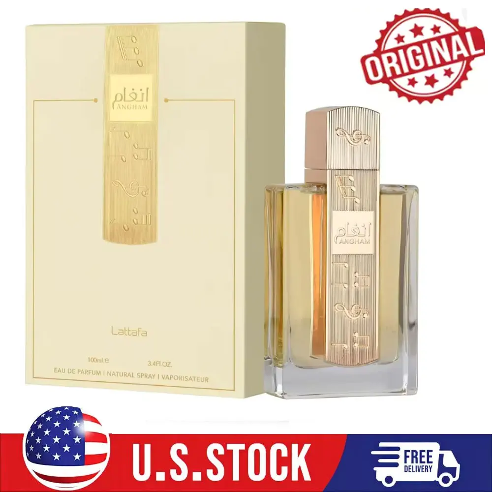 Lattafa Angham - Cítricos, Lavanda, Almizcle, Ámbar, Vainilla - Eau de Parfum Fragancia Duradera para Unisex, 3.4oz/100ml