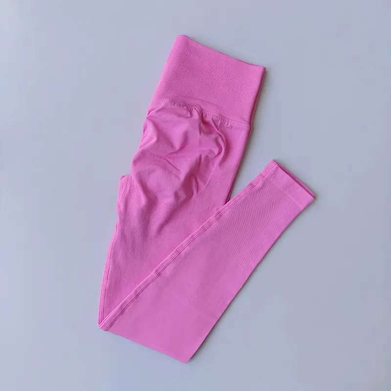 Seamless Women's Fitness Leggings, High Waist Tummy Control Butt Lift Peach Pants, Tight Athletic Yoga Running Base Layer - view 5