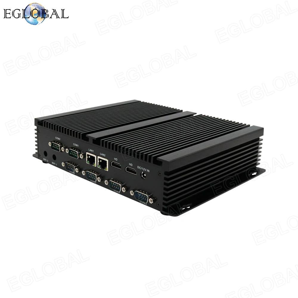 EGLOBAL-Mini PC Industrial sin ventilador Core i7 i5 4200U Celeron 2955U HD WiFi 6 * RS232 RS485 Windows 10 ordenador Linux Dual LAN 6 * COM