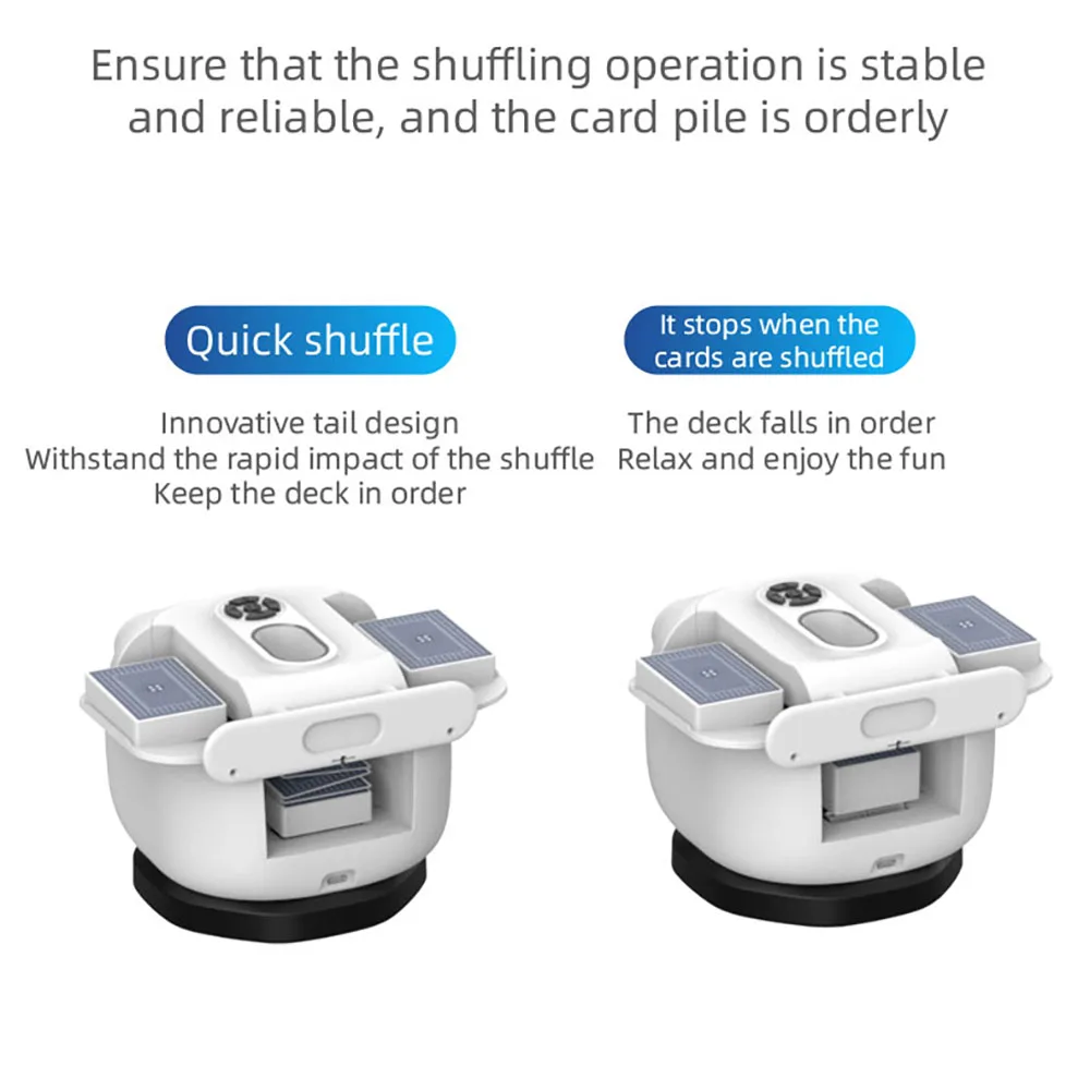جهاز لعبة البوكر للحفلات 2 في 1 أداة تجميع أوراق اللعب 360 درجة ° آلة توزيع شفل البطاقات الأوتوماتيكية الدوارة #5
