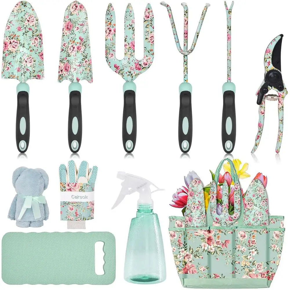11-Piece Heavy-Duty Gardening Tools Kit with Non-Slip Rubber Handles, Ideal for Women's Birthday Gifts