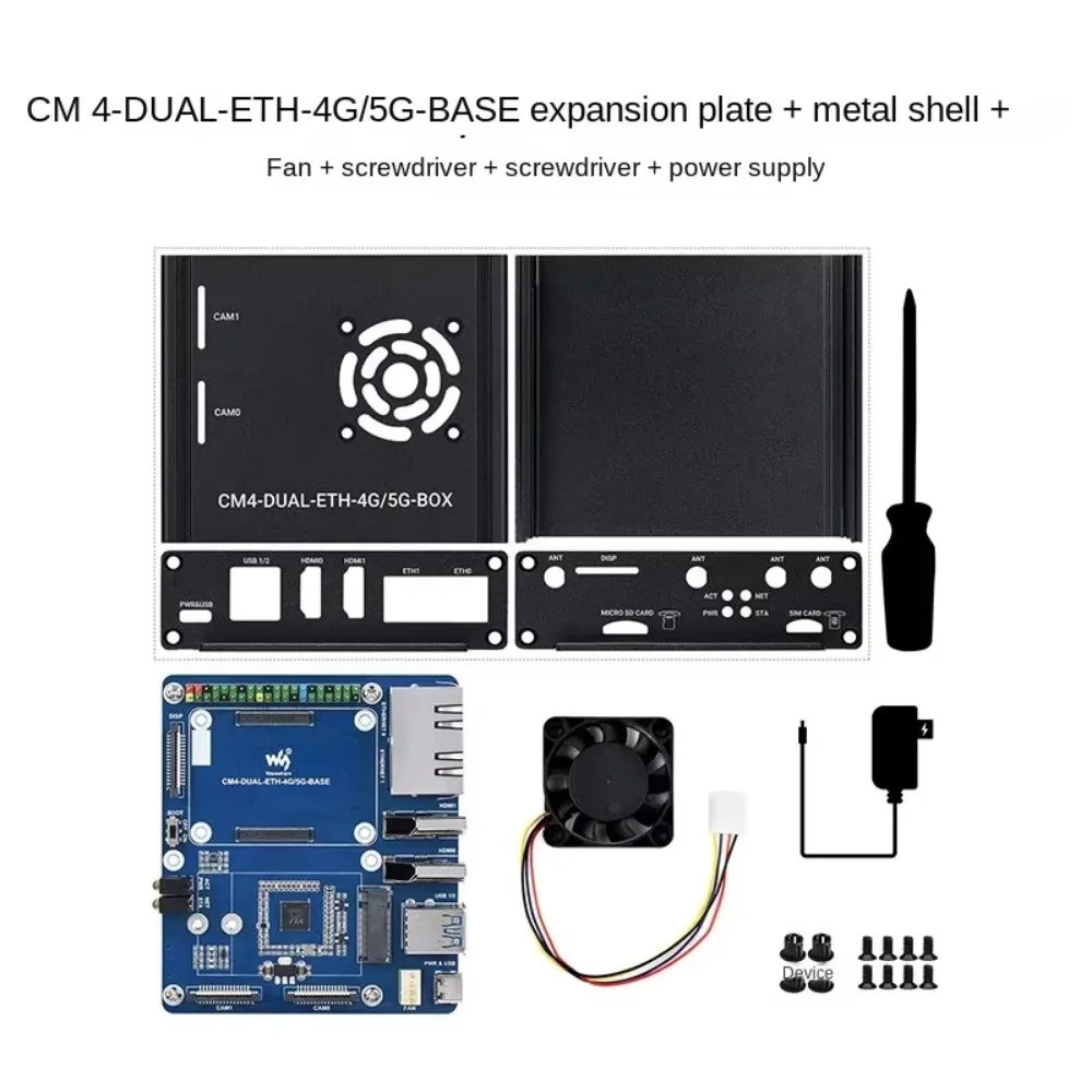 Compute Module 4 CM4  Dual Gigabit Ethernet 5G/4G Base Board Designed for Raspberry Pi Compute Module 4, Monitor Not Included