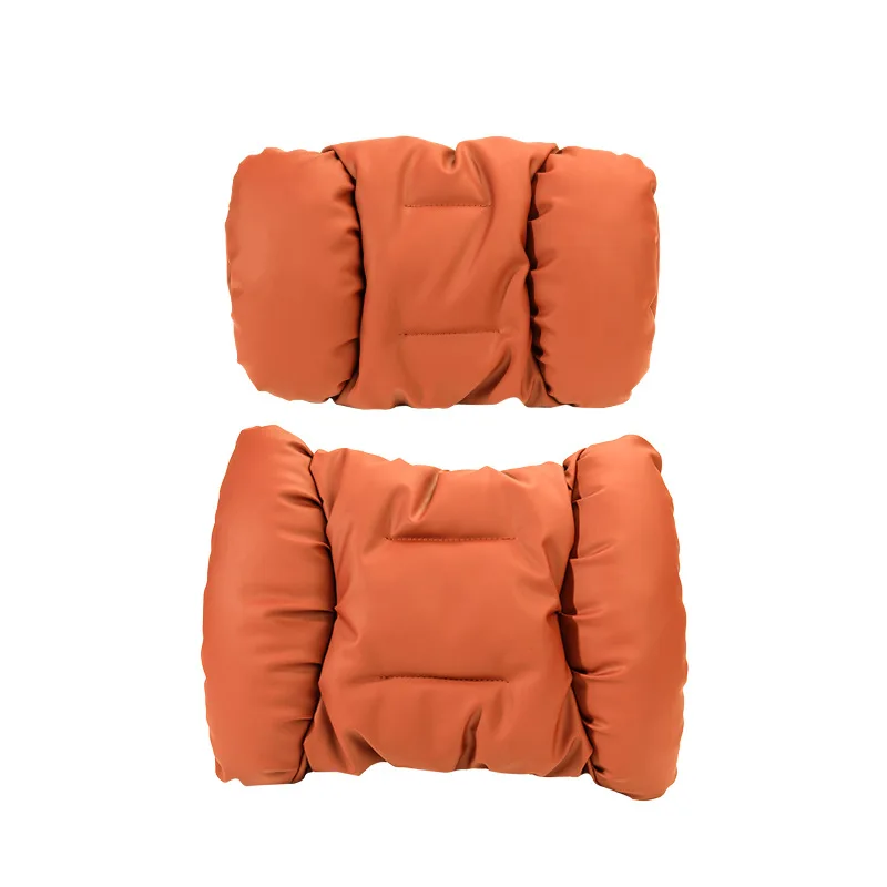 

New Bubble Cotton Car Headrest Anti-fouling Leather Car Premium Sense Neck Pillow Waist Cushion Pillow Set
