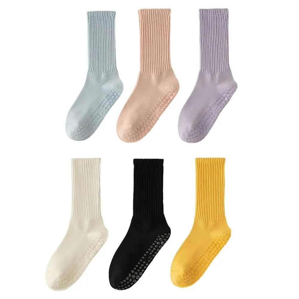 Yoga Socks Cotton Mid-tube Bottom Professional Non-slip Silicone Indoor Fitness Socks gym Floor Soft Dance Pilates Sports Socks