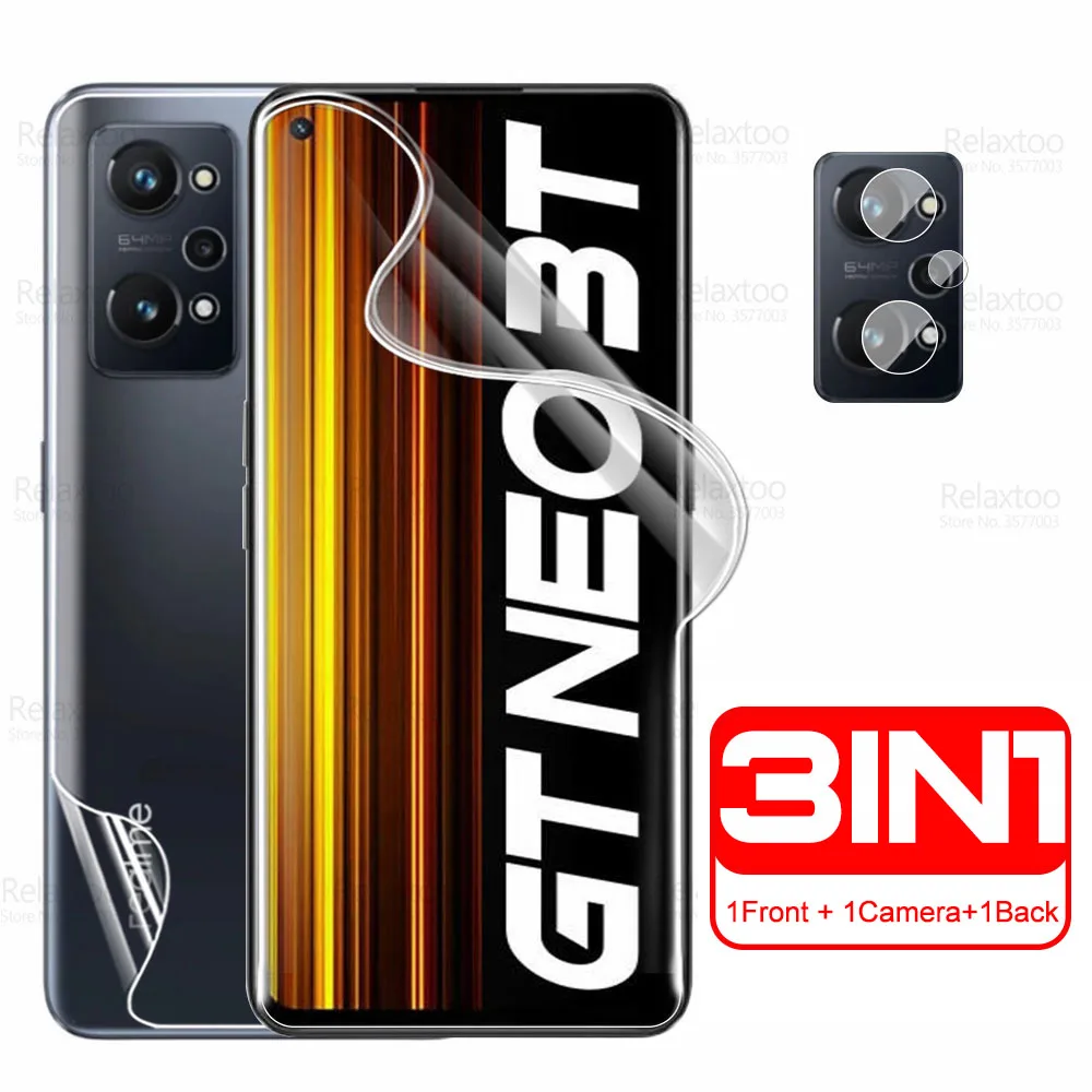 3To1 Hydrogel Film For Realme GT Neo 3T Camera Glass Back Front Soft Film On Realmy GTNeo 3 T G T Neo3T GTNeo3T Screen Protector