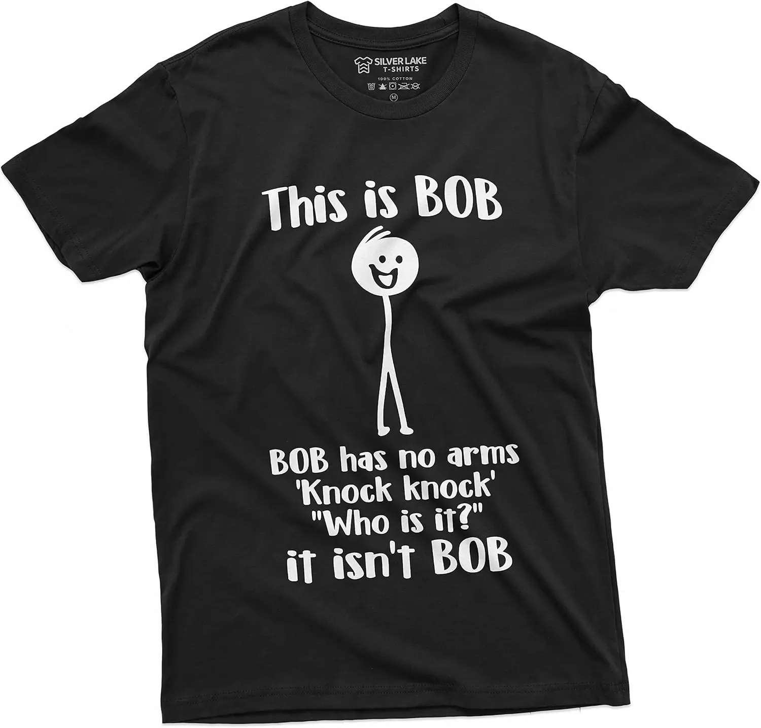 Men's This Is Bob. Bob Has No Arms T-Shirt Novelty Gifts Funny Shirt 100% Cotton Trendy Y2K Short-Sleeve Tee-Soft, Quick-Drying,