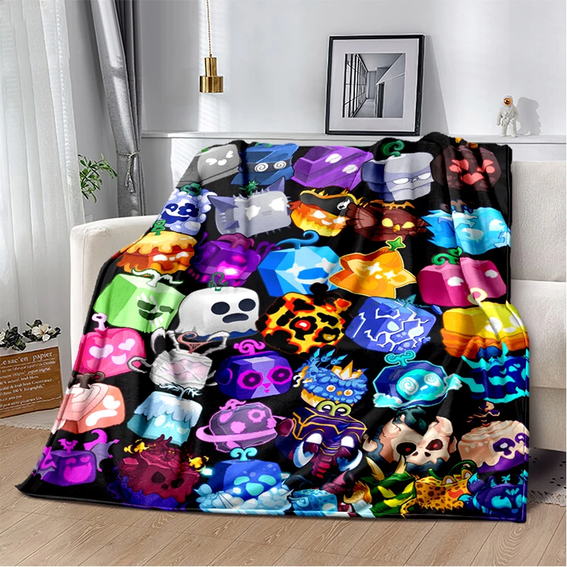 29 Style New B-Blox Fruit Cartoon Flannel Blanket,Soft Throw Blanket for Home Bedroom Bed Sofa Travel Cover Kid Gift