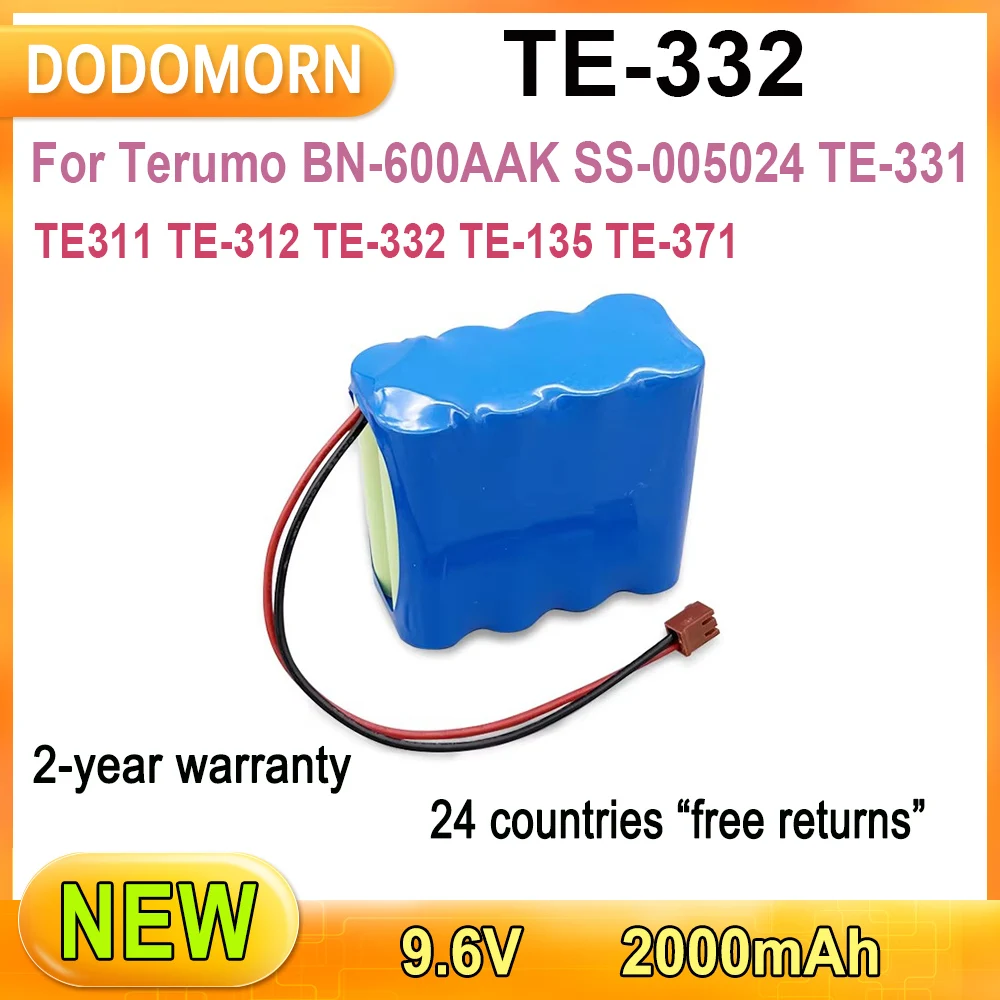 New TE-332 For Terumo BN-600AAK SS-005024 TE-331 TE311 TE-312 TE-135 TE-371 Replace Parts Battery 9.6V 2000mAh High Quality