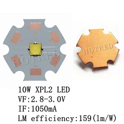 1PCS 10W Original XPL2 LED XP-L2 XPL 2nd generation diodes HD 3535 led chip Cool White High Power LED with 20mm copper pcb