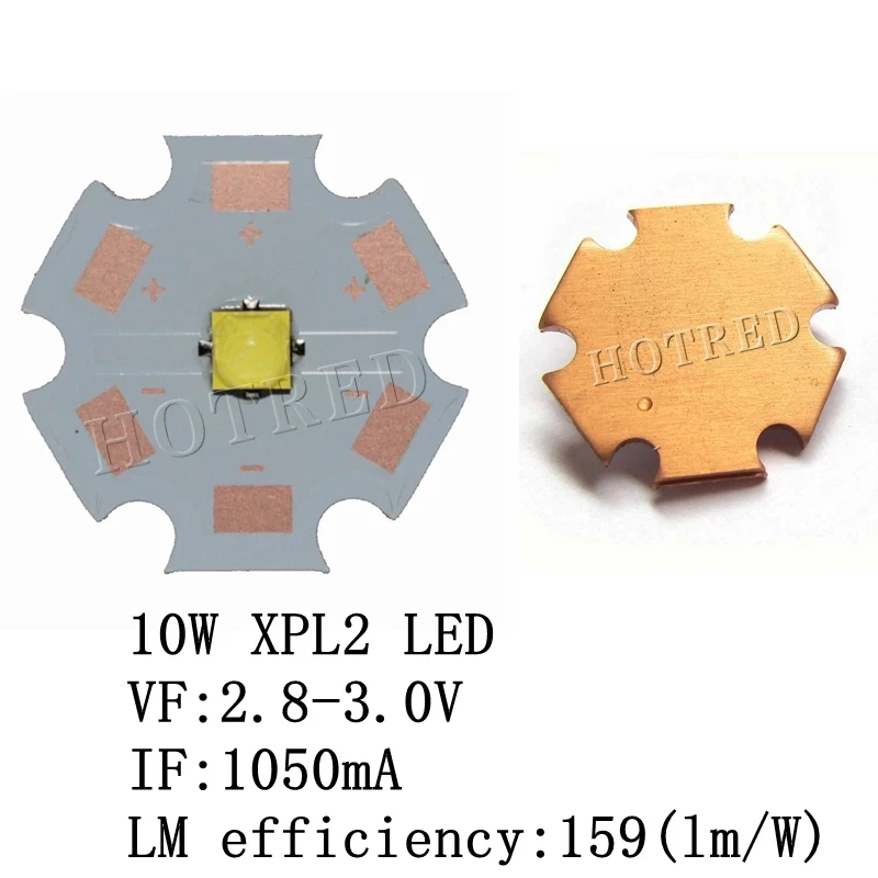 1PCS 10W Original XPL2 LED XP-L2 XPL 2nd generation diodes HD 3535 led chip Cool White High Power LED with 20mm copper pcb