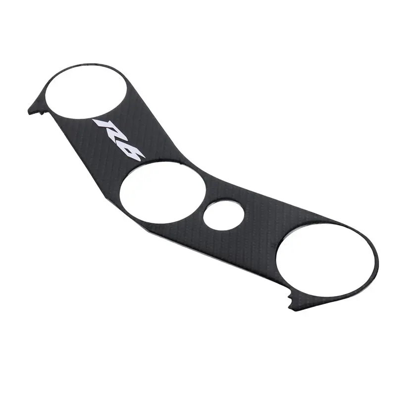 A22E-3D Motorcycle Carbon-Look Upper Triple Yoke Cover Protector Decal Sticker Case For Yamaha YZF R6 2006-2016