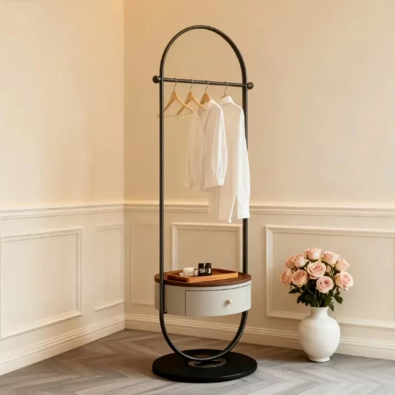 

Wardrobe with Leather Saddle Clothing Hat Rack Simple Clothing Storage Coat Rack
