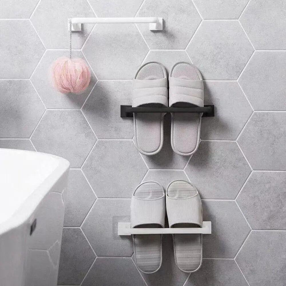 Useful Wall Mount Toilet Bracket Storage Shelf Bathroom Bar Towel Rack Clothes Holder