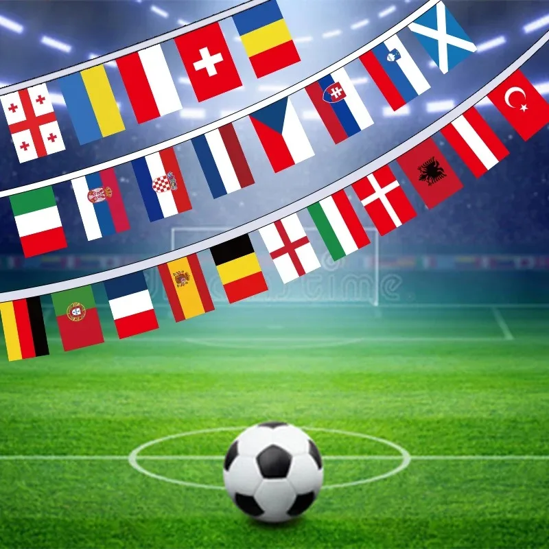 FlagGo 48 Countries 2026 Soccer National Flag String 14x21cm Hanging Flags Set for Football Fans Home Bar Party Garden Decoratio