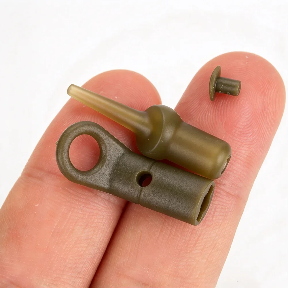 Hirisi Carp Fishing Drop Off Run Rings with Rubber Beads, Anti-Tangle Terminal Tackle for Chod Rig & Helicopter Carp Rigs