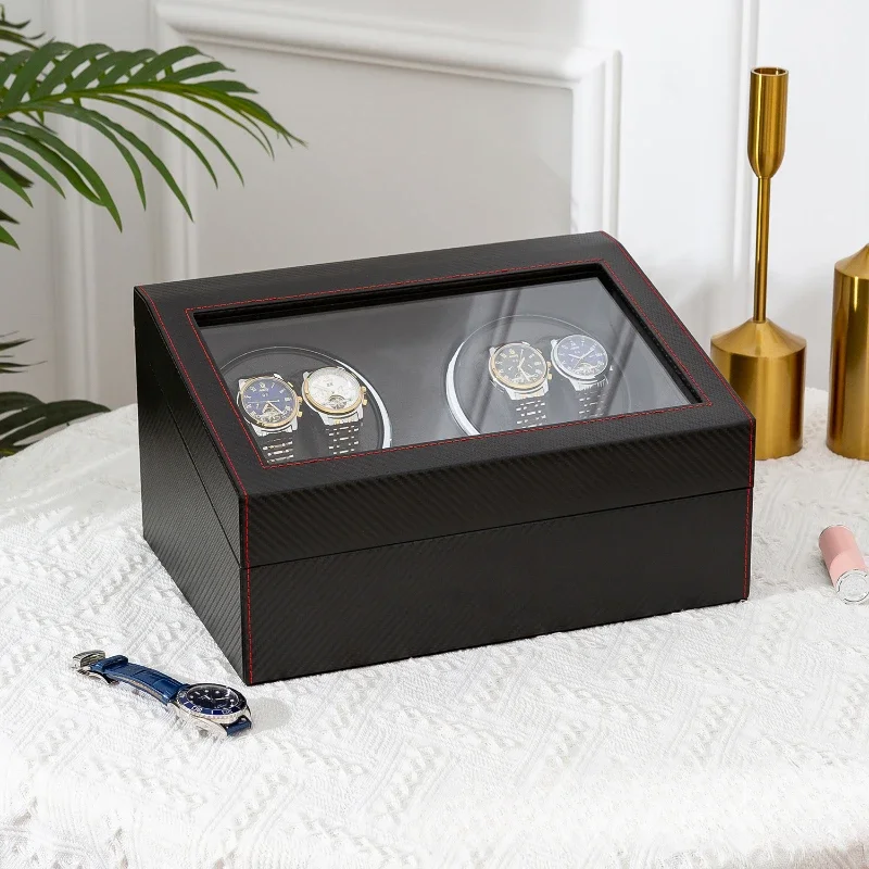 Silent Watch Winder for Automatic Watches Led Rotating Winder Watch Box Luxury Mechanical Watches Display Organizer Boxes Gift