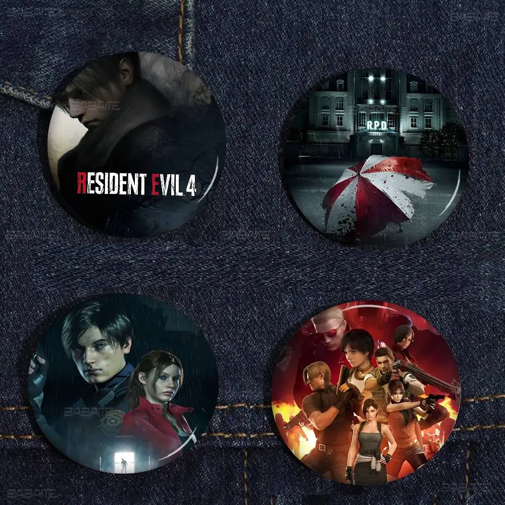 قماش اللوحة لعبة R-RESIDENT EVIL صور دبابيس الإبداعية شارة مستديرة الهدايا دبابيس 32/44/58 مللي متر