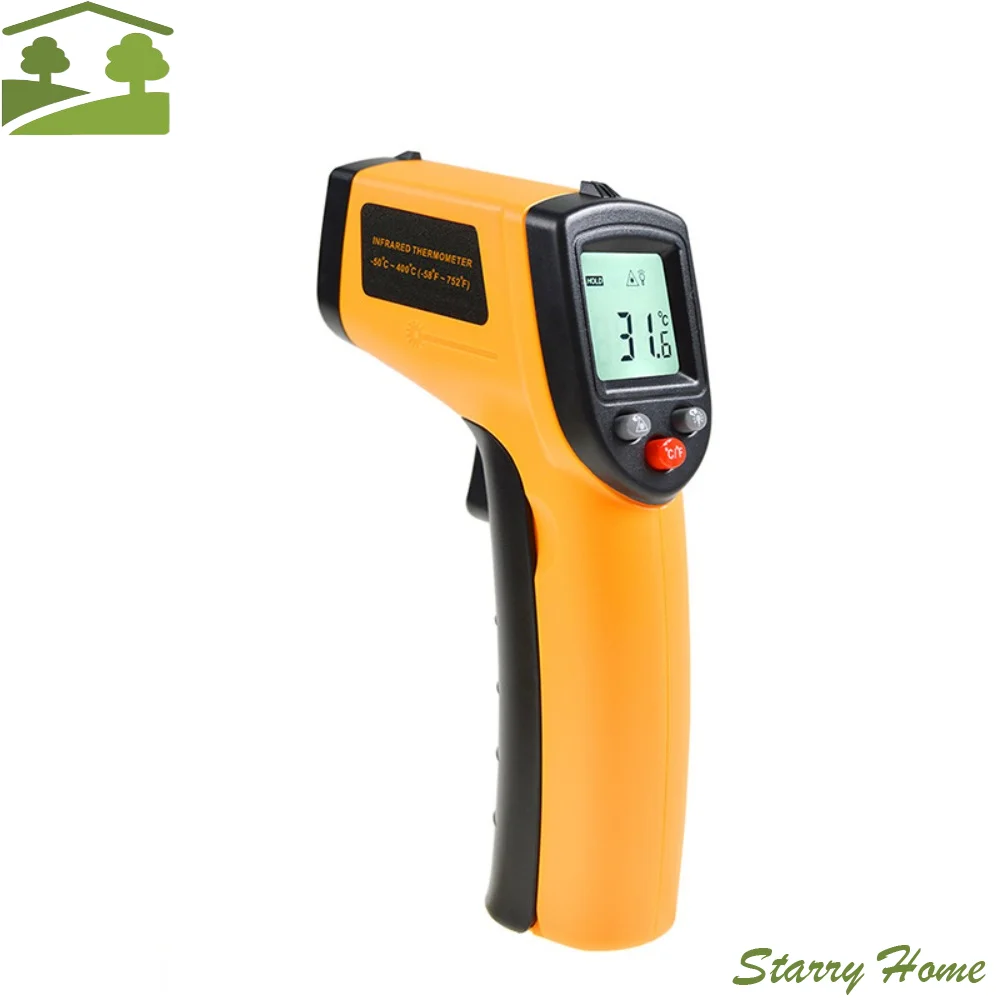 

Портативный ЖК-инфракрасный термометр с лазерным позиционированием, точный бесконтактный термометр с переключаемыми единицами измерения, профессиональный