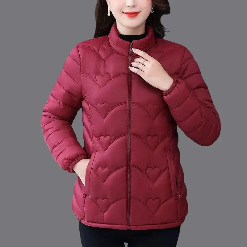 2024 New Winter Short Standing Collar Cotton-padded Jacket Loose Lightweight Warm Parkas Casual Pockets Cotton Coats Women\'s Jac