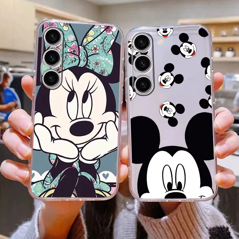 S24 Case For Samsung Galaxy S24 Plus S 24 Ultra Cover Mickey Mouse Clear Anime Coque Soft Luxury Funda For Samsung S24+ Shell