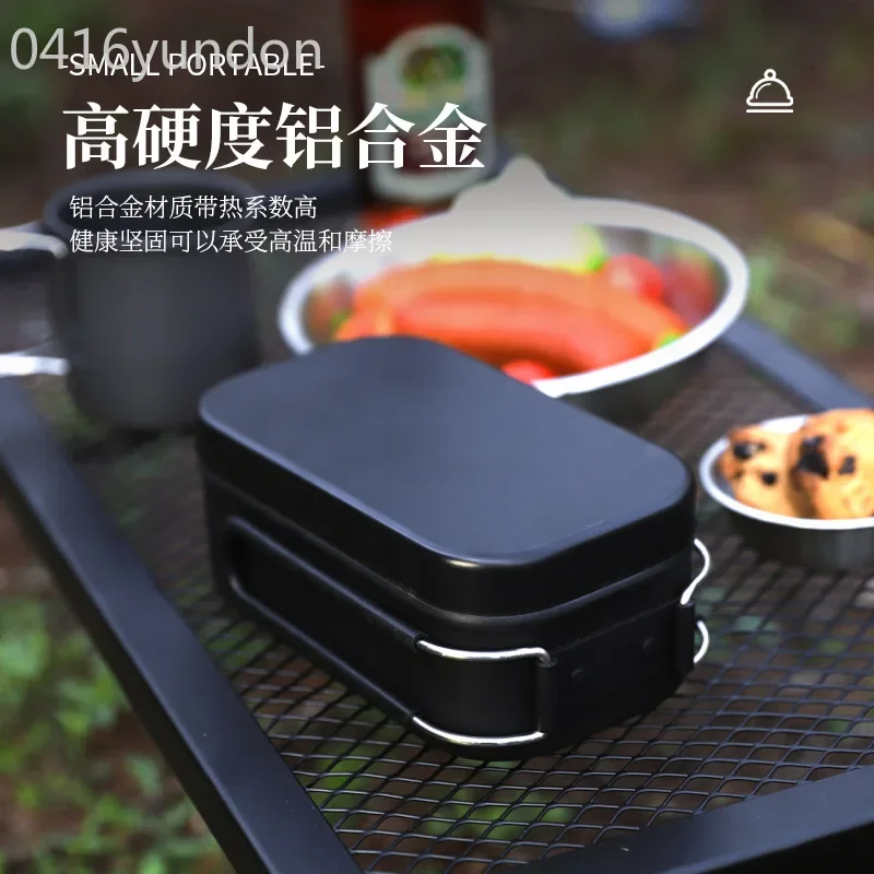 

Outdoor portable thermal insulation lunch box camping anti-scalding camping tableware picnic equipment bento aluminum 2