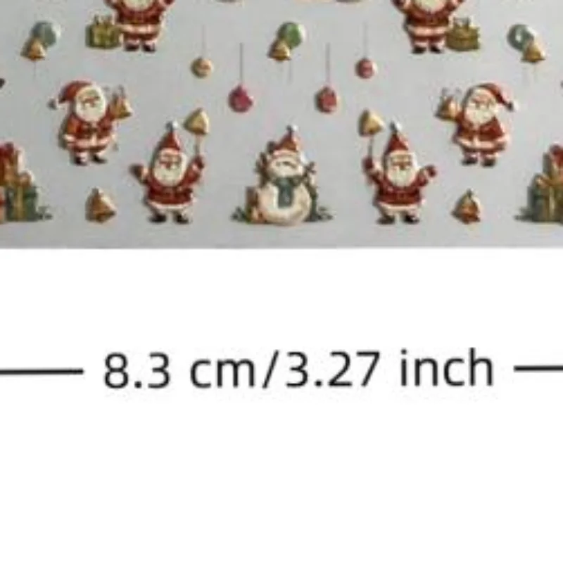 

Christmas Nail Stickers Snowflake Relief 3D Christmas Tree Santa Claus Elk Snowman Cartoon Wearing Nail Stickers Manicure Decor