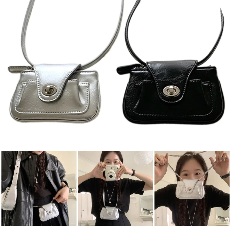 Women PU Leather Shoulder Bag Chain Strap Crossbody Bag Korean Style Mini Messengers Bag Fashion Mobile Phone Bag Purse