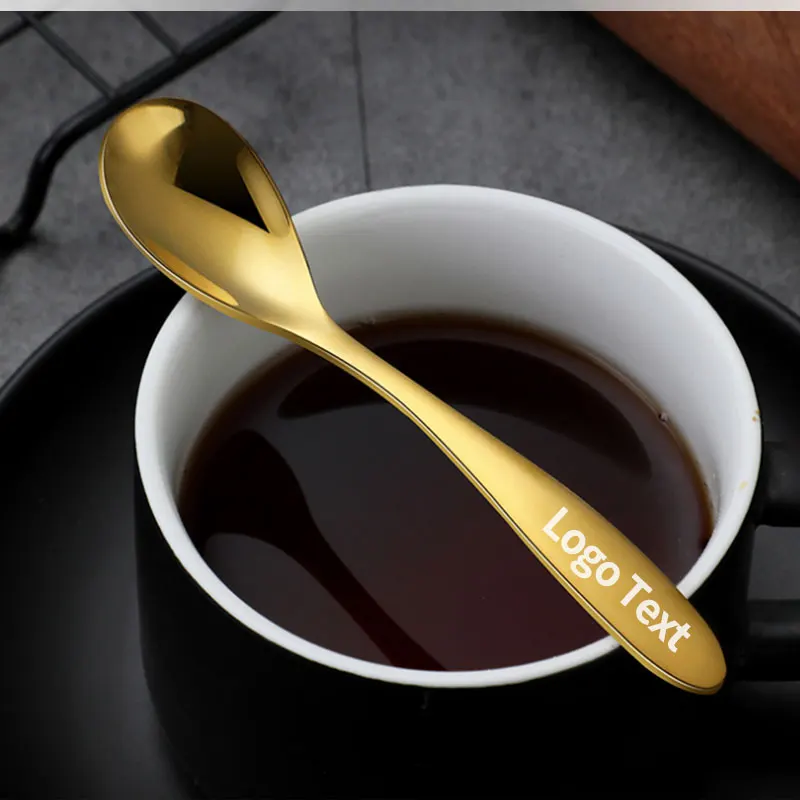 10pcs customized tea spoon,custom coffee spoon,free customization dessert ice cream spoon, tableware Tools with custom logo