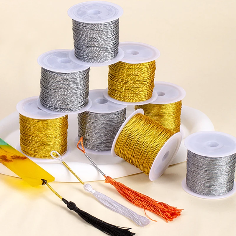 Gold Silver Embroidery Thread Durable Overlocking Sewing Machine Threads Cross Stitch Strong Thread Handmade Sewing Materia